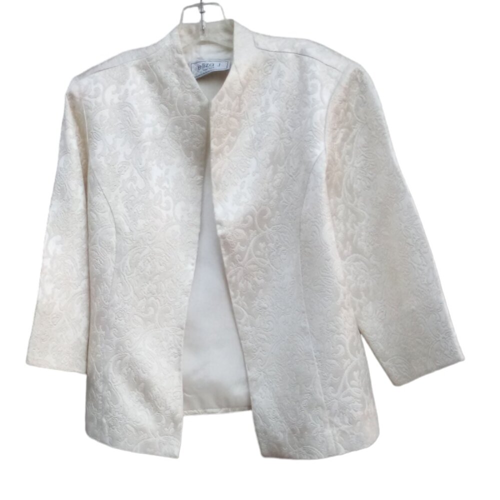 Eliza J New York open front elegant ivory jacket sz M/L